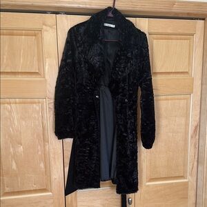 Luxurious Black Faux Fur Coat
